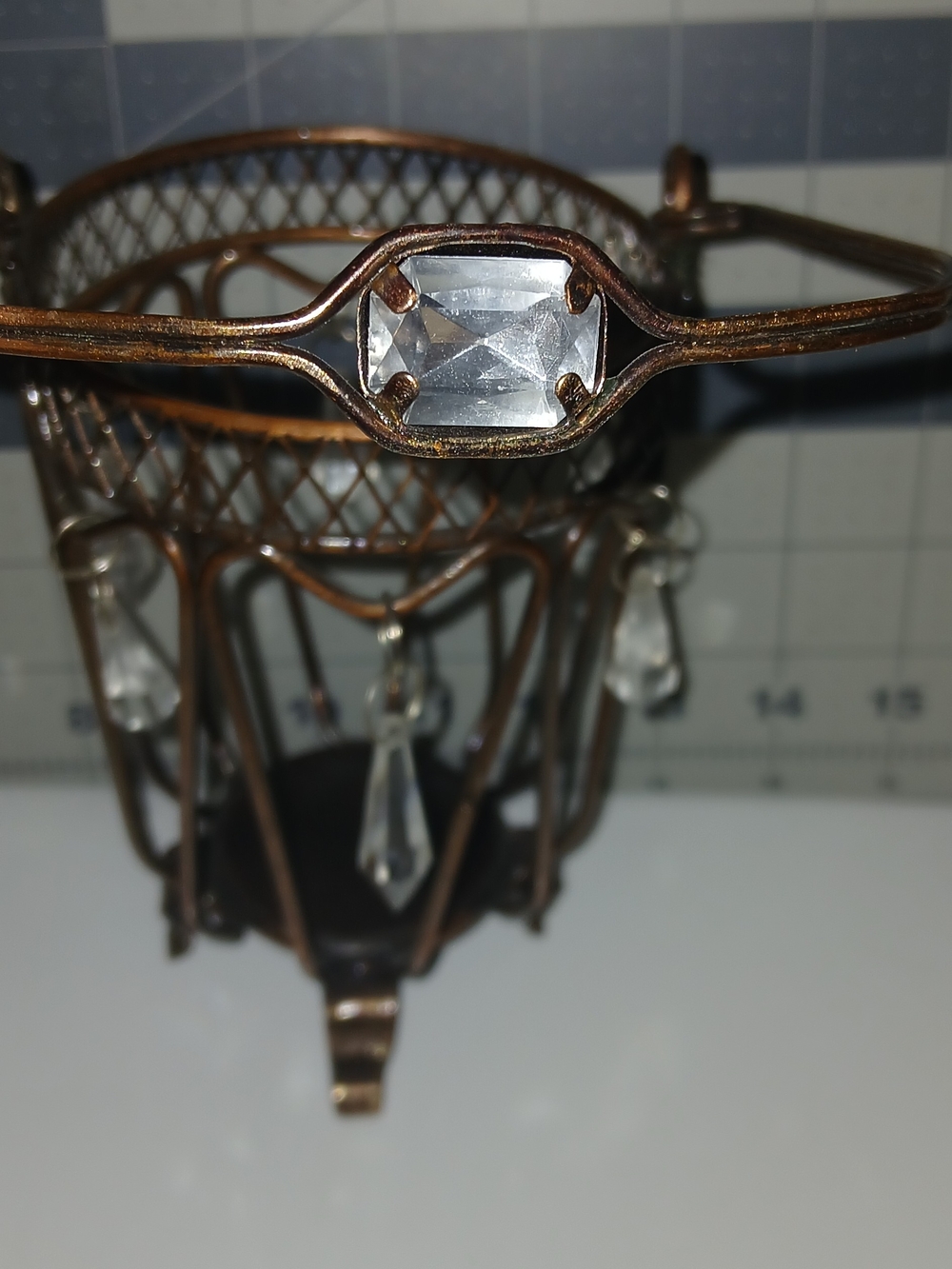 Vintage Style Metal Candle Holder - Bronze Finish